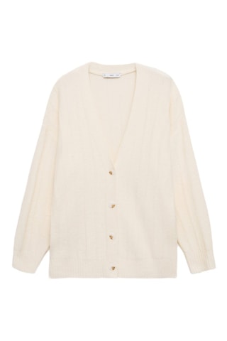 Cardigan long à boutons - Ecru