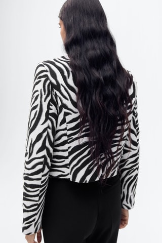 Veste boutons en imprimé zèbre - Noir