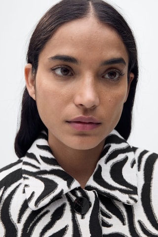 Veste boutons en imprimé zèbre - Noir