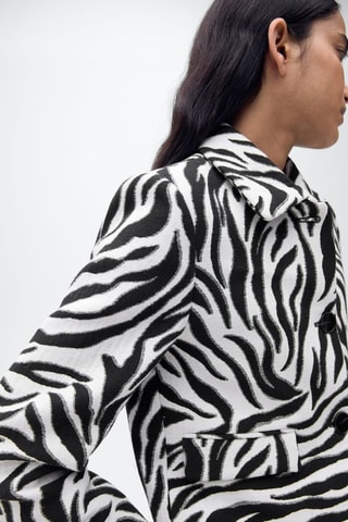 Veste boutons en imprimé zèbre - Noir