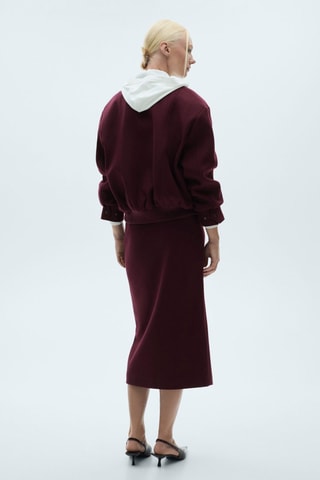 Bomber laine poches - Bordeaux