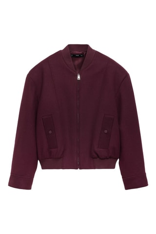 Bomber laine poches - Bordeaux