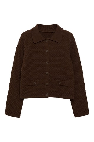 Veste maille col polo - Marron