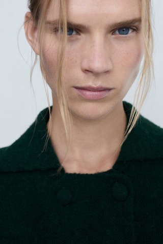 Veste maille double boutonnage - Vert