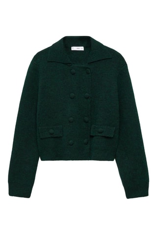 Veste maille double boutonnage - Vert