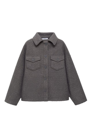 Veste tissu bouclette poches - Gris