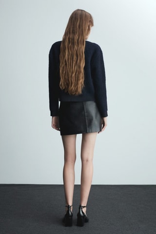 Veste maille boutons - Bleu marine