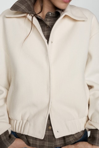 Veste maille poches - Blanc cassé