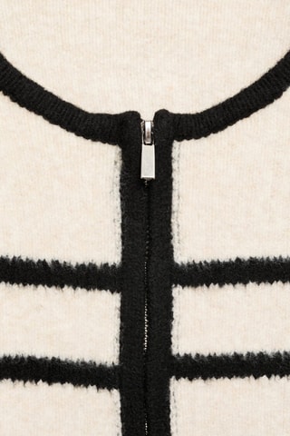 Veste maille rayures - Ecru