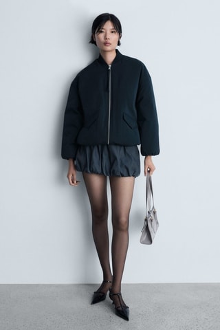 Veste bomber double fermeture éclair - Bleu marine