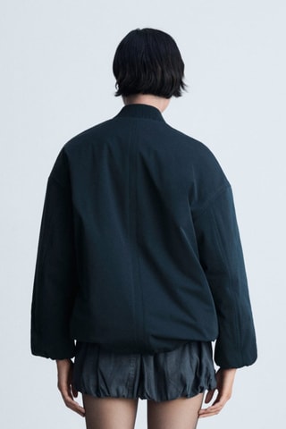 Veste bomber double fermeture éclair - Bleu marine