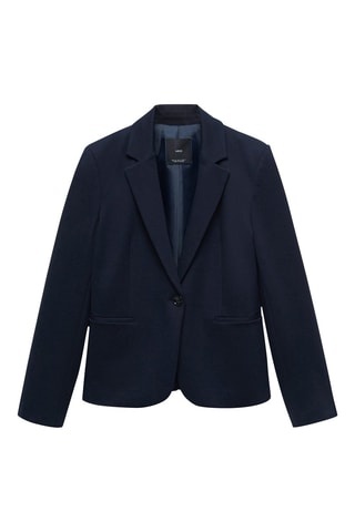 Veste cintrée maille point de Rome - Bleu marine foncé