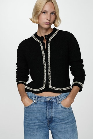 Veste en tweed bicolore - Noir