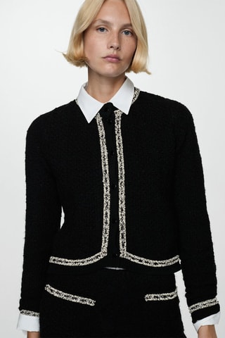 Veste en tweed bicolore - Noir