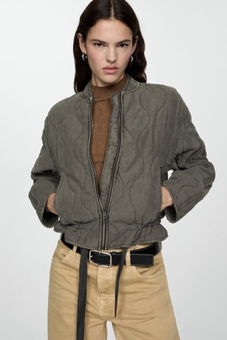 Veste matelassée froncée - Gris