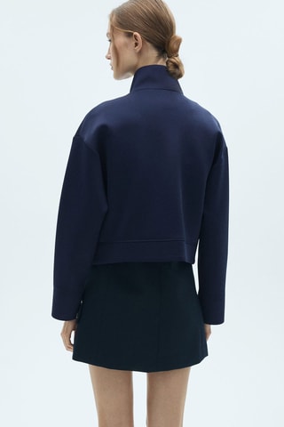 Veste bomber crop - Bleu marine