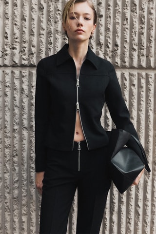 Veste double fermeture Éclair - Noir