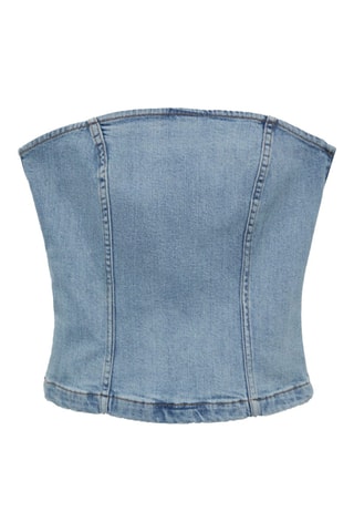 Top en jean bustier - Bleu