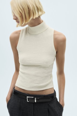 Top maille dos nu - Écru