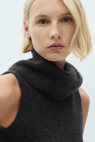 Top maille col montant - Anthracite