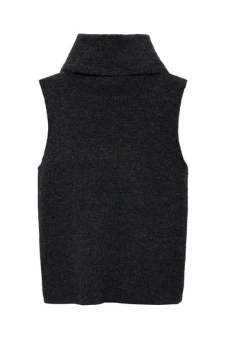 Top maille col montant - Anthracite