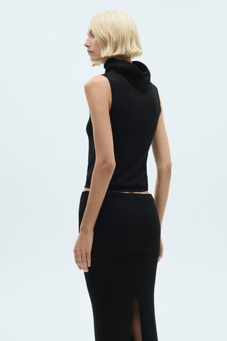 Top maille col roulé - Noir