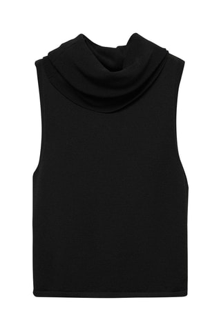 Top maille col roulé - Noir