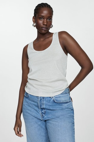 Top maille Lurex - Argenté