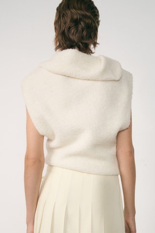 Top maille col roulé - Blanc