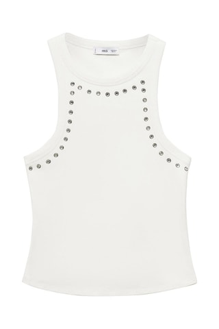 Crop top cristaux - Blanc