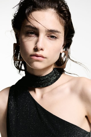 Top asymétrique Lurex - Gris