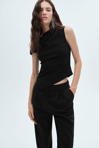 Top asymétrique drapé - Noir