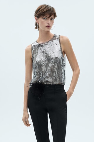 Top disques semi-transparent - Gris