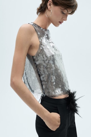 Top disques semi-transparent - Gris