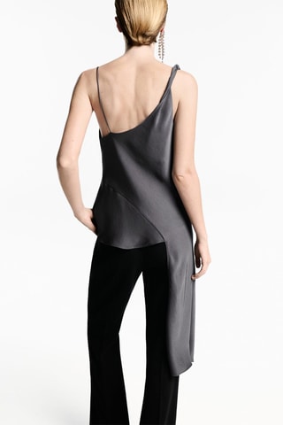 Top asymétrique col bénitier - Gris