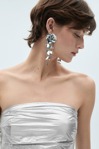 Top métallisé péplum - Argenté