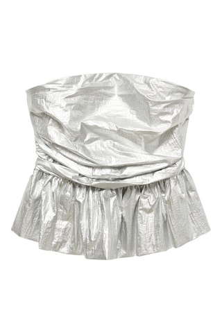 Top métallisé péplum - Argenté