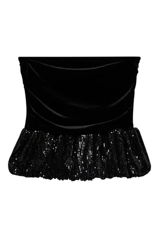 Top péplum détails paillettes - Noir