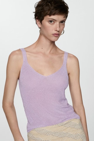 Top maille Lurex - Violet clair