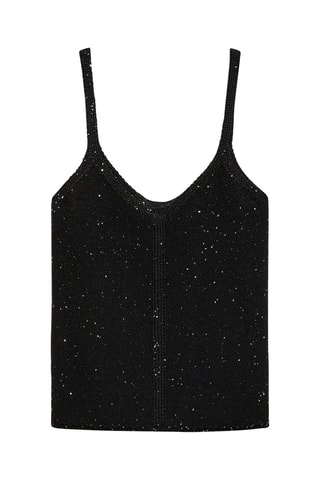 Top maille détail sequins - Noir
