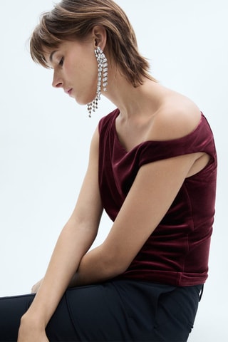 Top velours asymétrique - Bordeaux