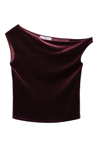 Top velours asymétrique - Bordeaux