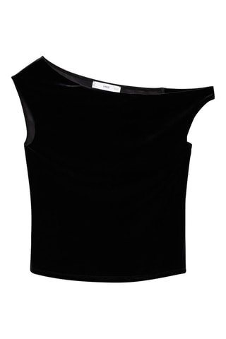 Top velours asymétrique - Noir