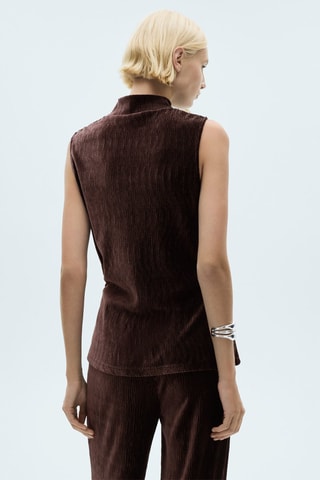 Top velours col montant - Bordeaux