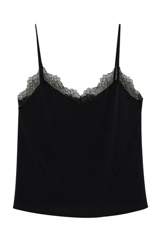 Top fluide dentelle - Noir