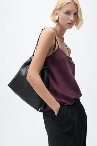 Top satiné bretelles fines - Lie-de-vin