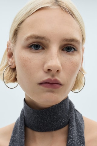 Top Lurex nœud - Gris