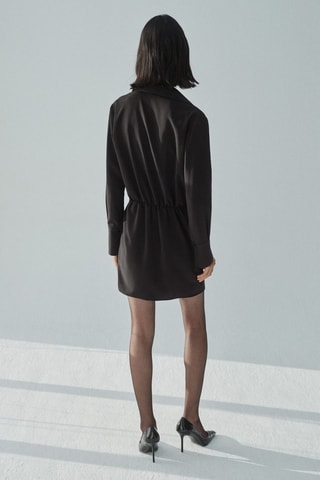 Robe cache-cœur col chemise - Noir