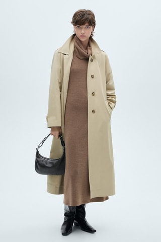 Robe maille col roulé - Marron