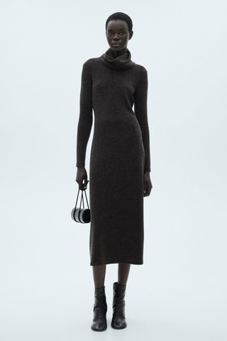 Robe maille col roulé - Gris